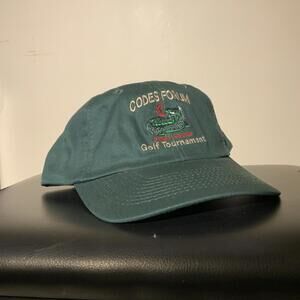 Vintage 1999 Codes Forum St Louis Golf Tournament SnapBack Green Hat With Dragon